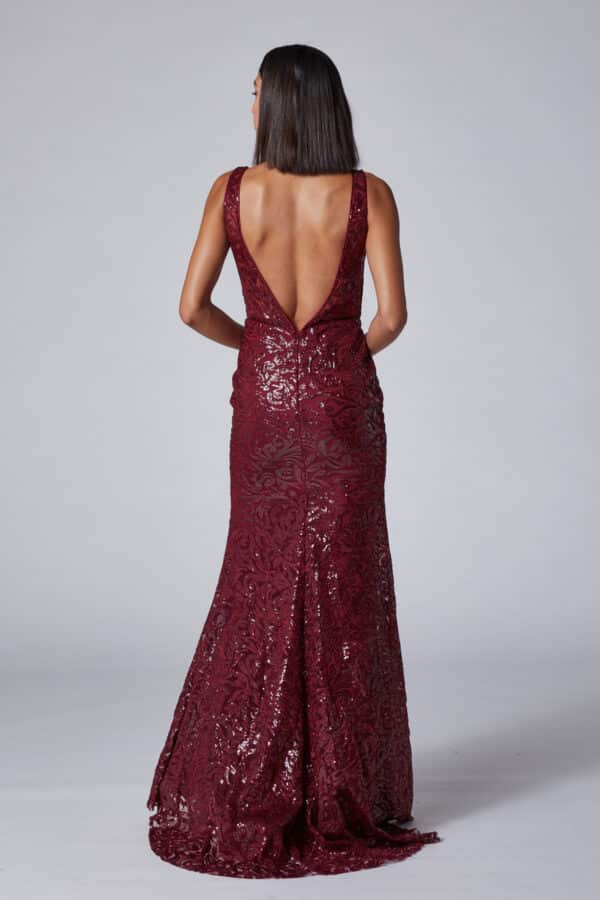 Vestido de fiesta burgundy L - Cód. 13193 - Imagen 3