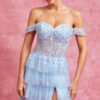 Vestido de fiesta ice blue M - Cód. 15371 - Imagen 4