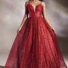 Vestido de fiesta rojo, talla 6 - Cód. 14530