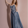 Vestido de fiesta teal M - Cód. 15714
