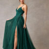 Vestido de fiesta hunter green M - Cód. 15952