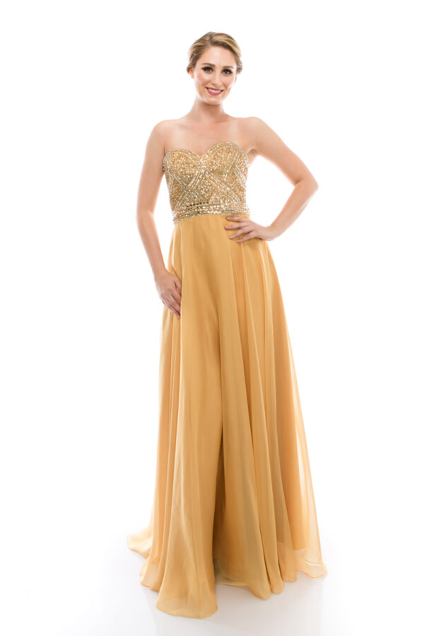 Vestido de fiesta gold L - Cód. 15958