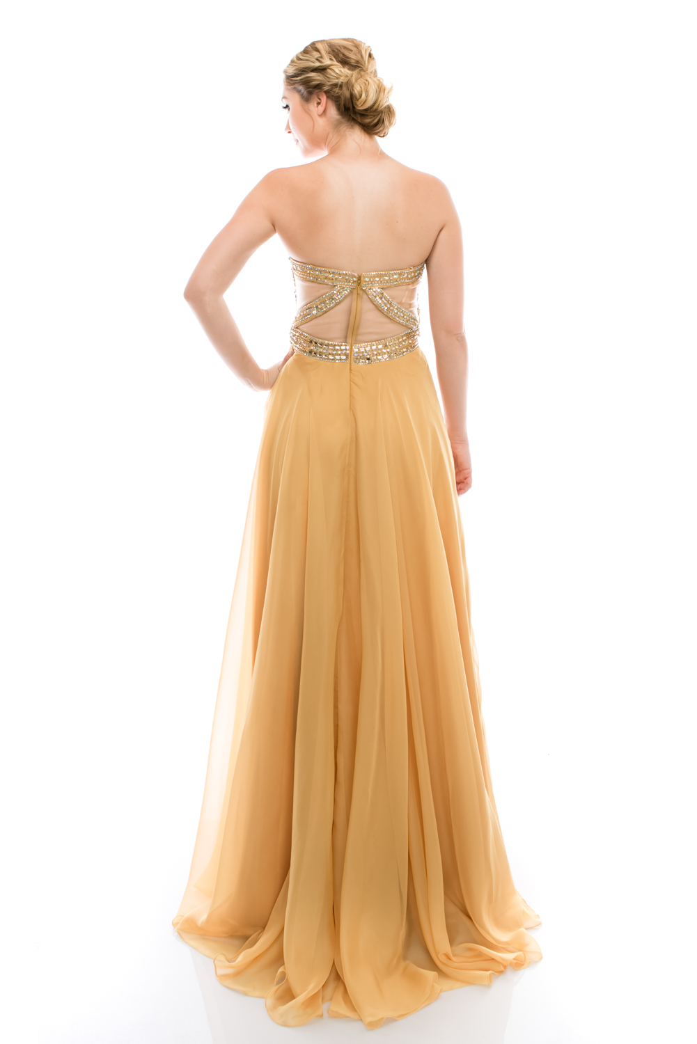 Vestido de fiesta gold L - Cód. 15958 - Imagen 3