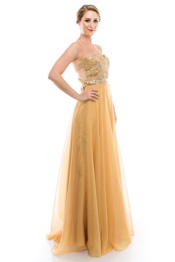 Vestido de fiesta gold L - Cód. 15958 - Imagen 5