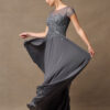 Vestido de fiesta charcoal L. - Cód. 16057