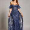 Vestido de fiesta navy L - Cód. 16075