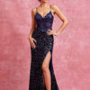 Vestido de fiesta navy L - Cód. 16091