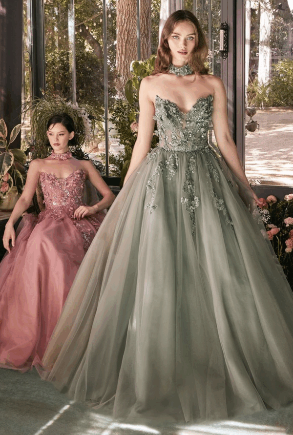 Vestido de fiesta dark sage 8 - Cód 16171
