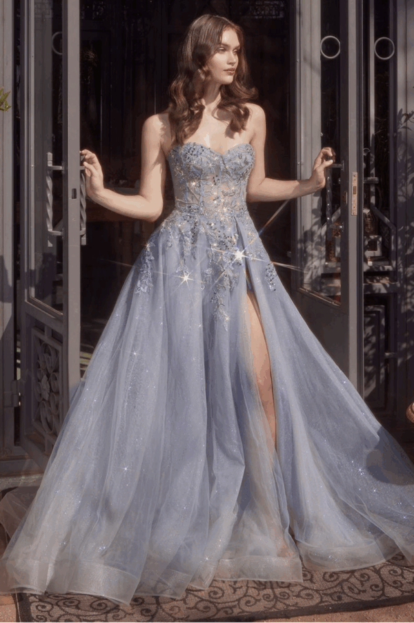 Vestido de fiesta smoky blue 8 - Cód. 16175