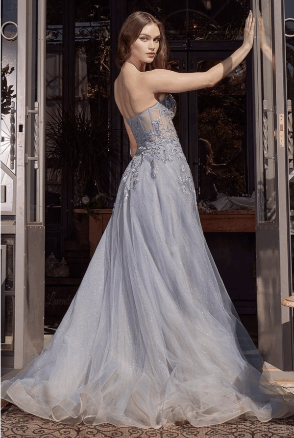 Vestido de fiesta smoky blue 8 - Cód. 16175 - Imagen 3