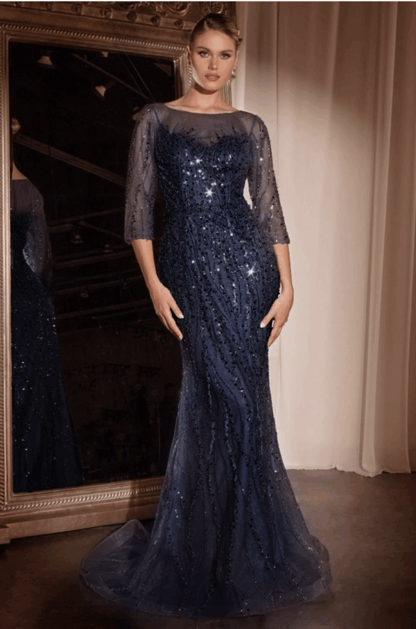 Vestido de fiesta navy 16 - Cód. 16186
