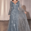 Vestido de fiesta smoky blue 14 - Cód. 16193