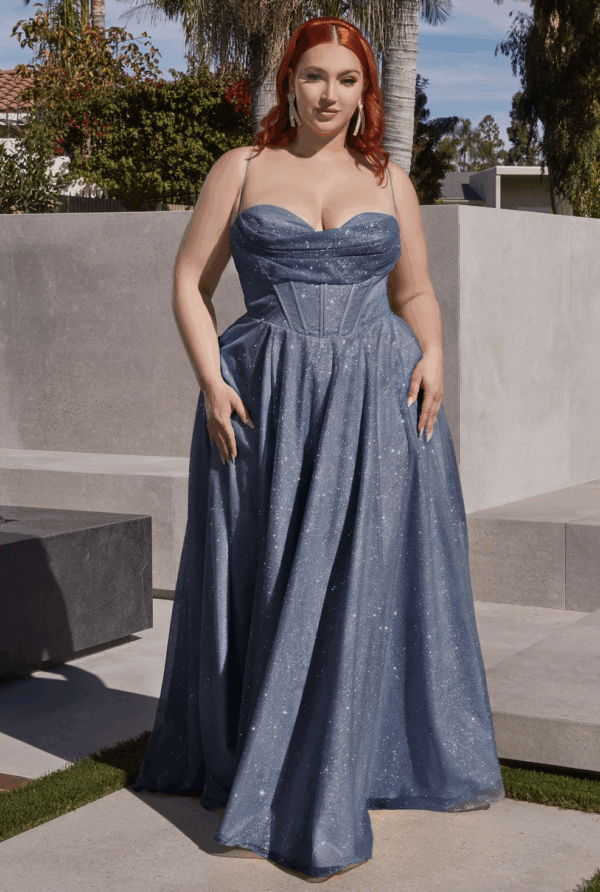 Vestido de fiesta smocky blue 20 - Cód. 16198
