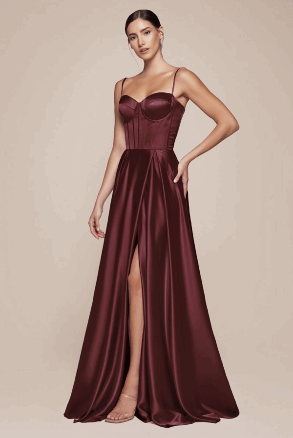 Vestido de fiesta burgundy 14 - Cód. 16201