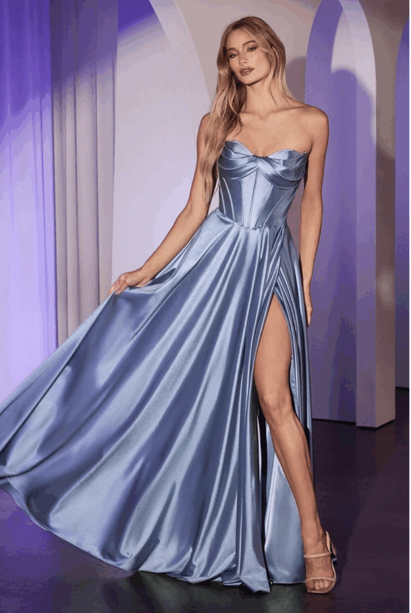Vestido de fiesta dusty blue 10 - Cód. 16205