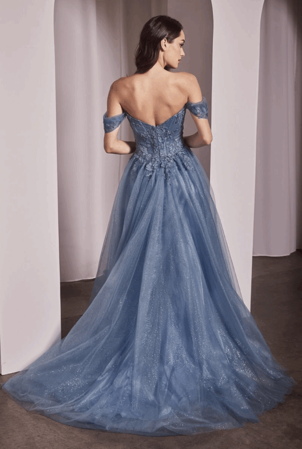 Vestido de fiesta smoky blue 10 - Cód. 16209 - Imagen 3