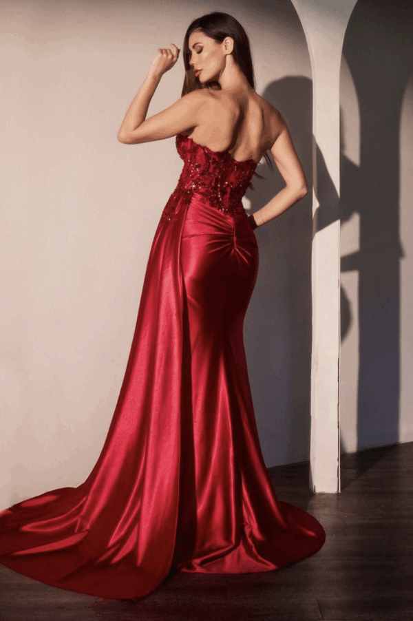 Vestido de fiesta burgundy 6 - Cód. 16212 - Imagen 3