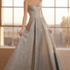 Vestido de fiesta sage M - Cód. 16232