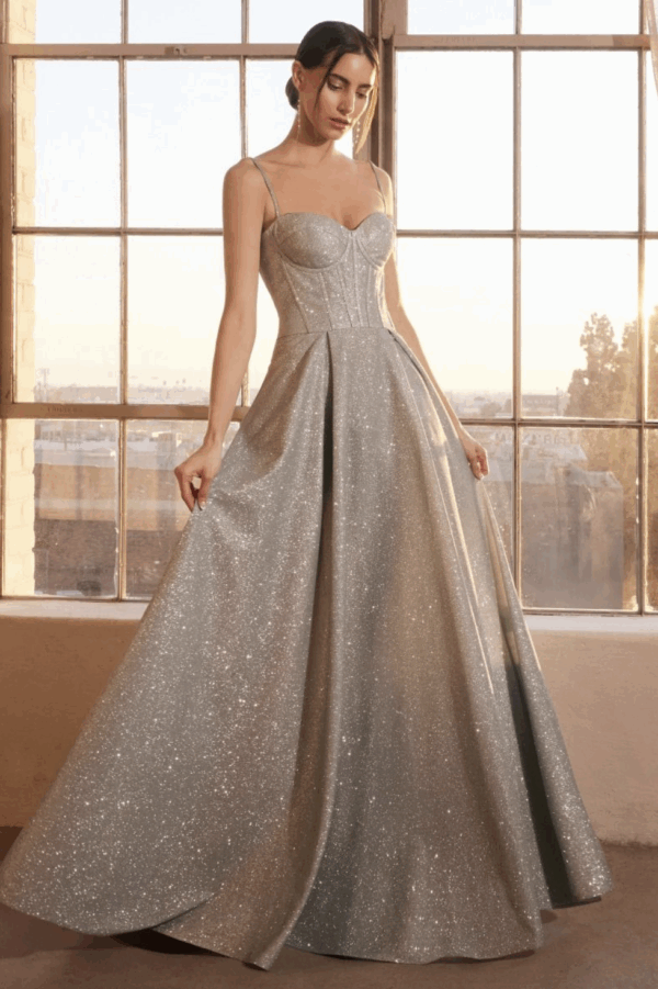 Vestido de fiesta sage M - Cód. 16232