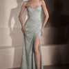 Vestido de fiesta sage S - Cód. 16234