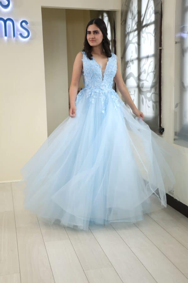 Vestido de fiesta  sky blue 4 - Cód. 15993