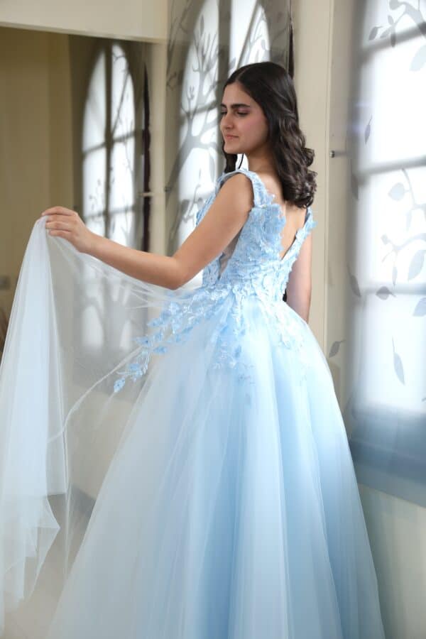 Vestido de fiesta  sky blue 4 - Cód. 15993 - Imagen 4