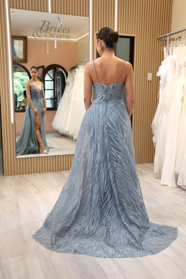 Vestido de fiesta dusty blue 10 - Cód. 16006 - Imagen 3