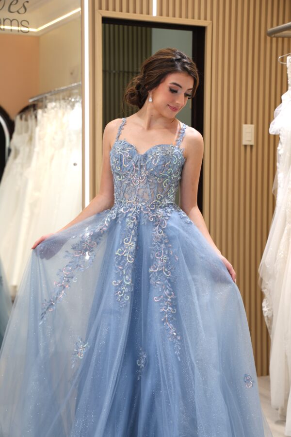 Vestido de fiesta smoky blue 16 - Cód. 16290 - Imagen 4