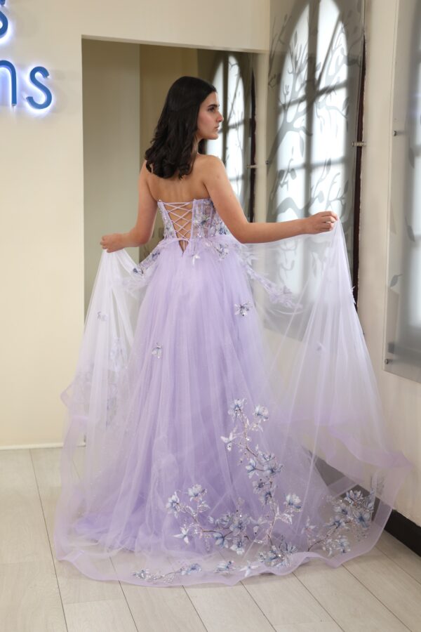 Vestido de fiesta lila 16 - Cód. 16291 - Imagen 3