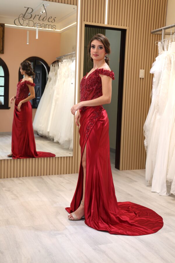 Vestido de fiesta burgundy 16 - Cód. 16293