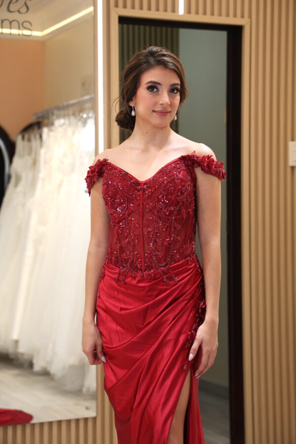 Vestido de fiesta burgundy 16 - Cód. 16293 - Imagen 4