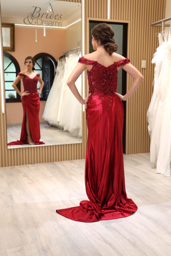 Vestido de fiesta burgundy 16 - Cód. 16293 - Imagen 3