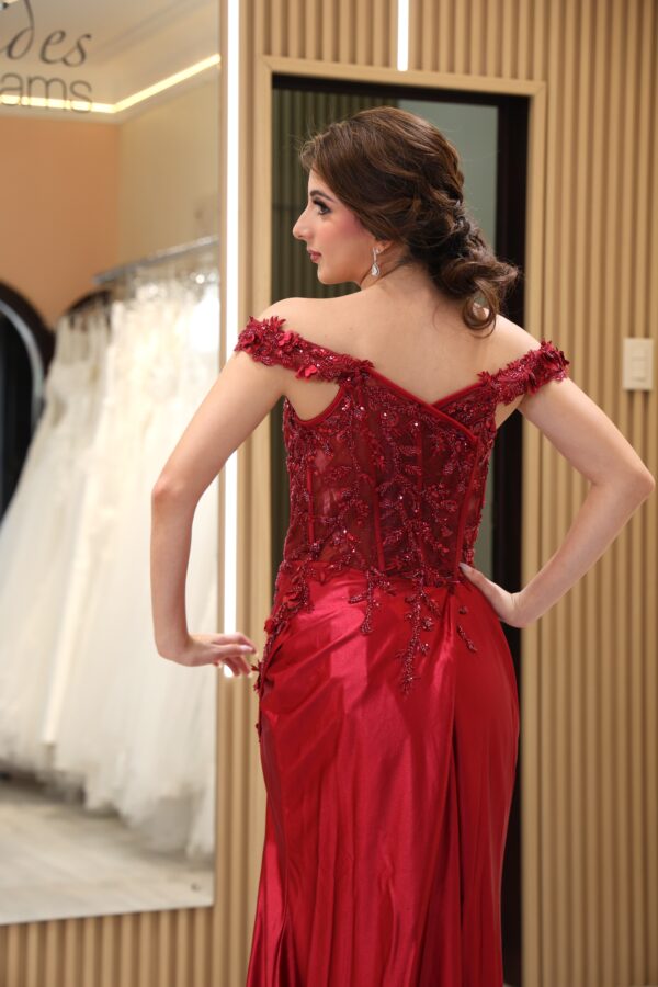 Vestido de fiesta burgundy 16 - Cód. 16293 - Imagen 5