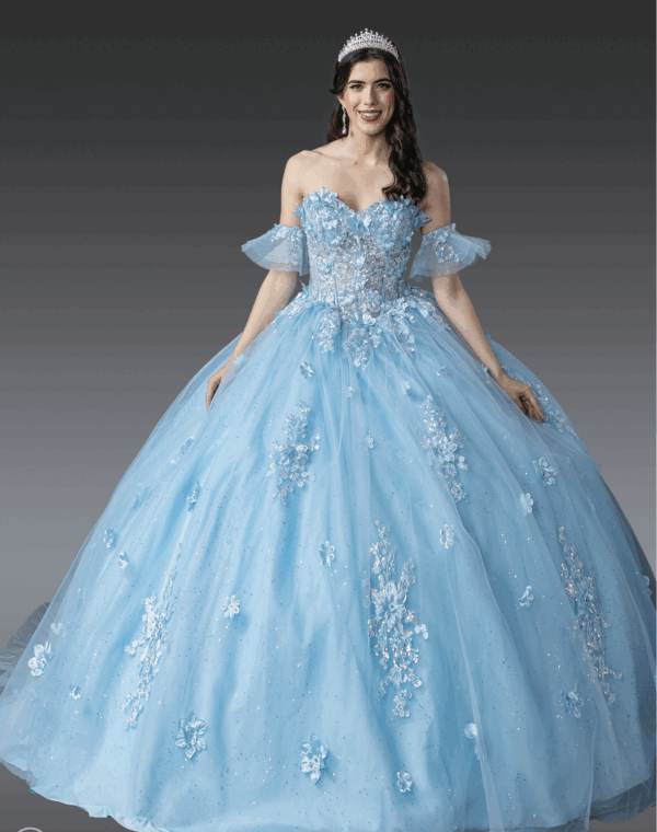 Vestido de quince años bahama blue S - Cód. 16376
