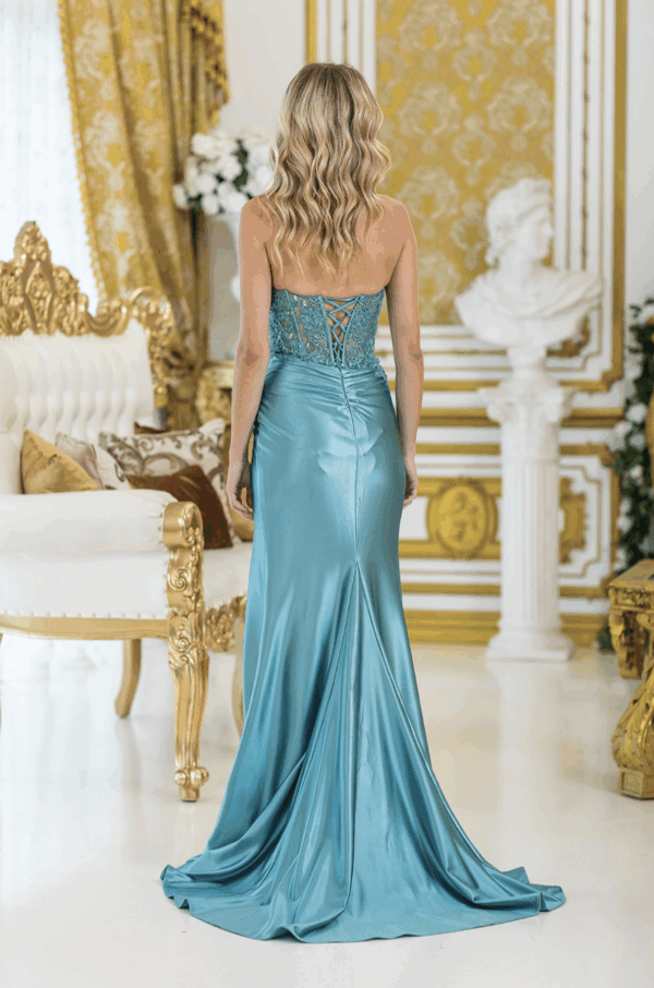 Vestido de fiesta sage M - Cód. 16396 - Imagen 2