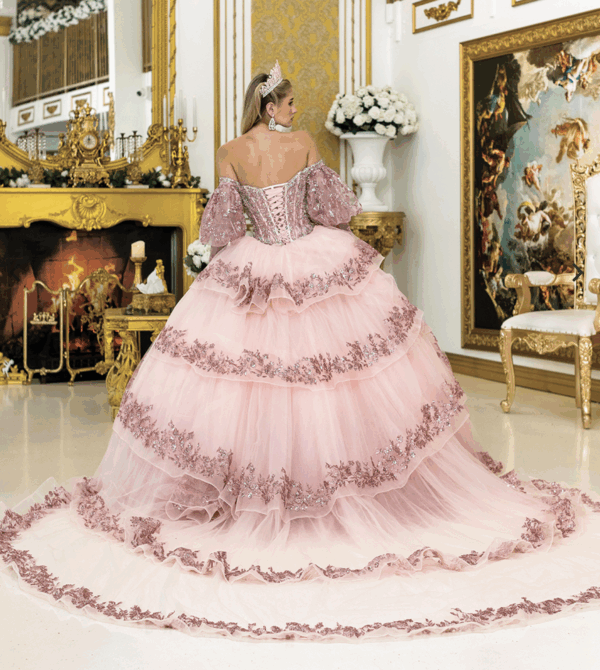 Vestido de quince años rose gold M - Cód. 16386 - Imagen 3
