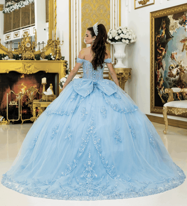 Vestido de quince años bahama blue M - Cód. 16388 - Imagen 3