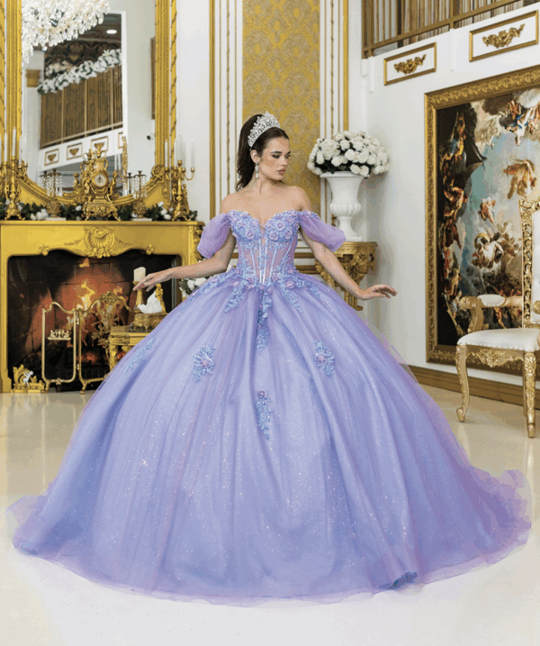 Vestido de quince años lilac/bahama/blue M - Cód. 16384