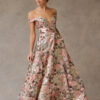 Vestido de fiesta blush sage print L - Cód. 16338