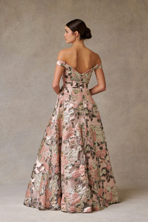 Vestido de fiesta blush sage print L - Cód. 16338 - Imagen 4