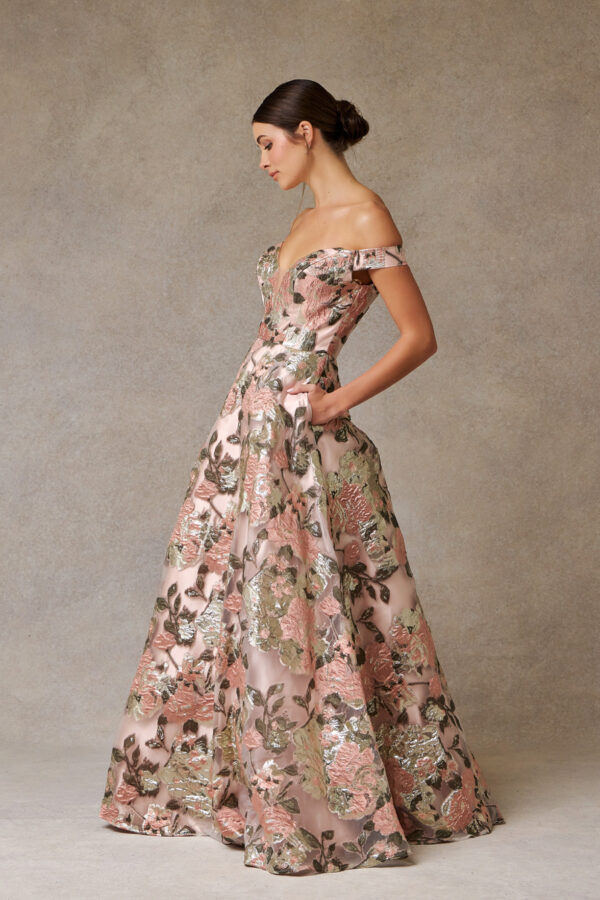 Vestido de fiesta blush sage print L - Cód. 16338 - Imagen 2