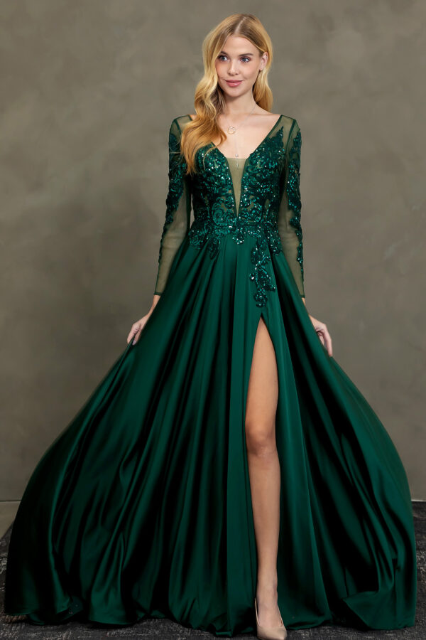 Vestido de fiesta hunter green L - Cód. 16339