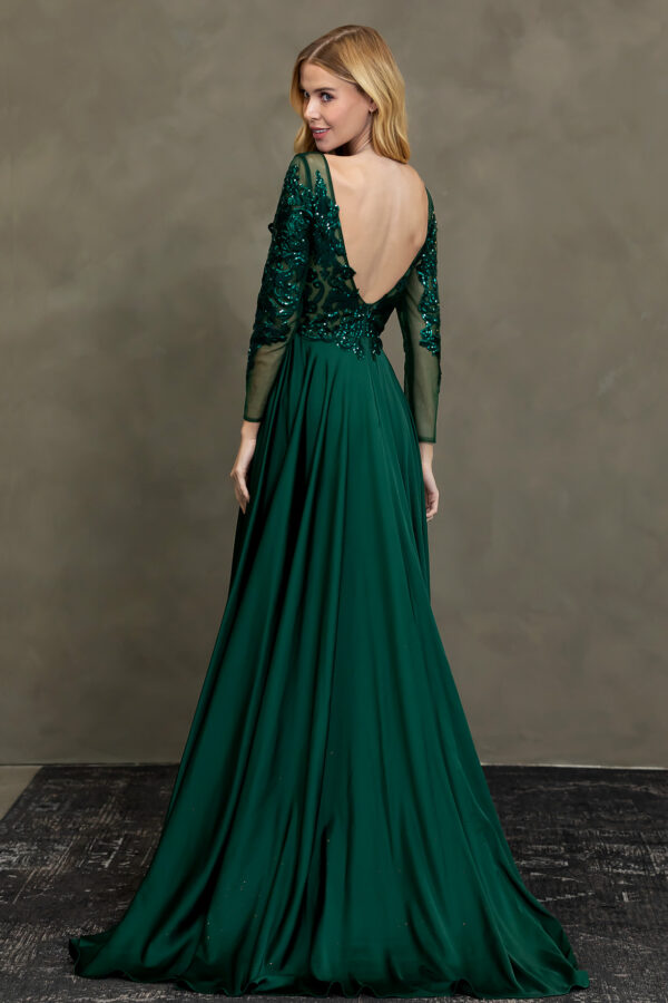 Vestido de fiesta hunter green L - Cód. 16339 - Imagen 3