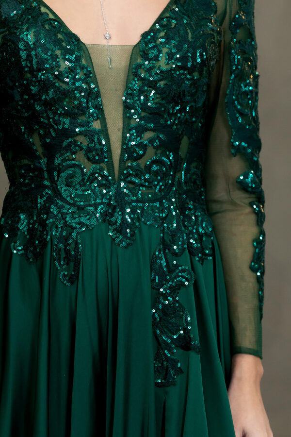 Vestido de fiesta hunter green L - Cód. 16339 - Imagen 4