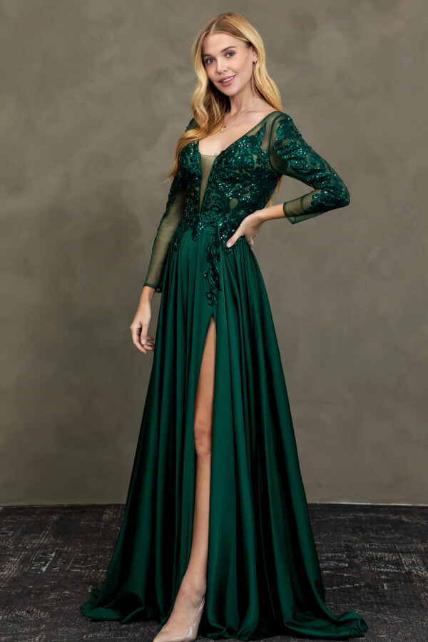 Vestido de fiesta hunter green L - Cód. 16339 - Imagen 5