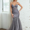 Vestido de fiesta charcoal M - Cód. 16340