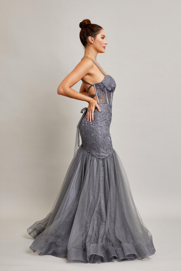 Vestido de fiesta charcoal M - Cód. 16340 - Imagen 4