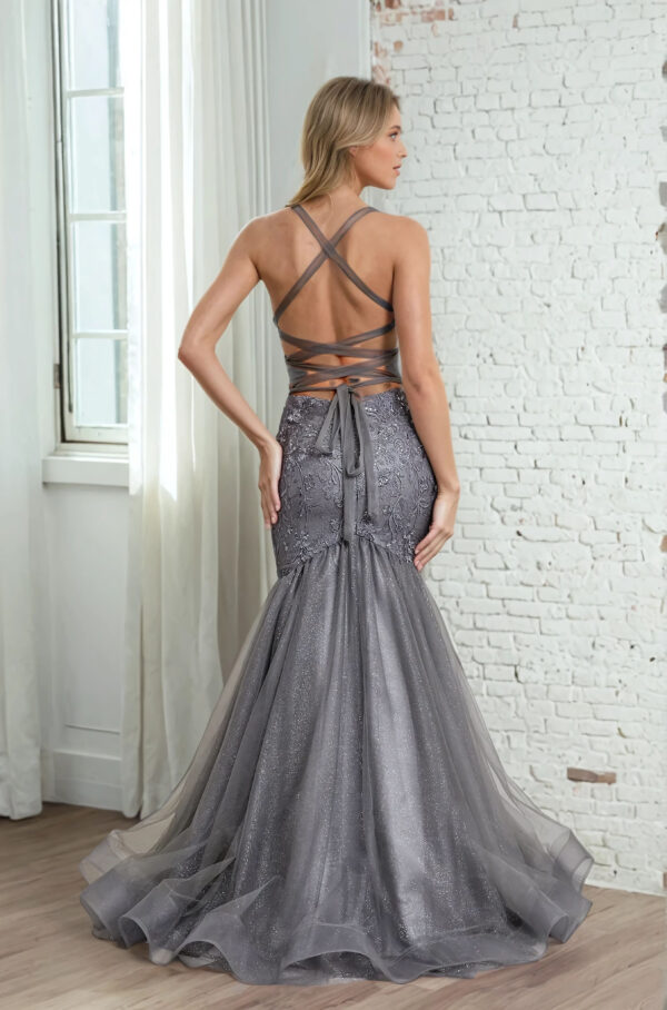 Vestido de fiesta charcoal M - Cód. 16340 - Imagen 5