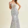 Vestido de fiesta silver M - Cód. 16342