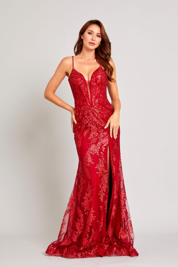 Vestido de fiesta burgundy M - Cód. 16345